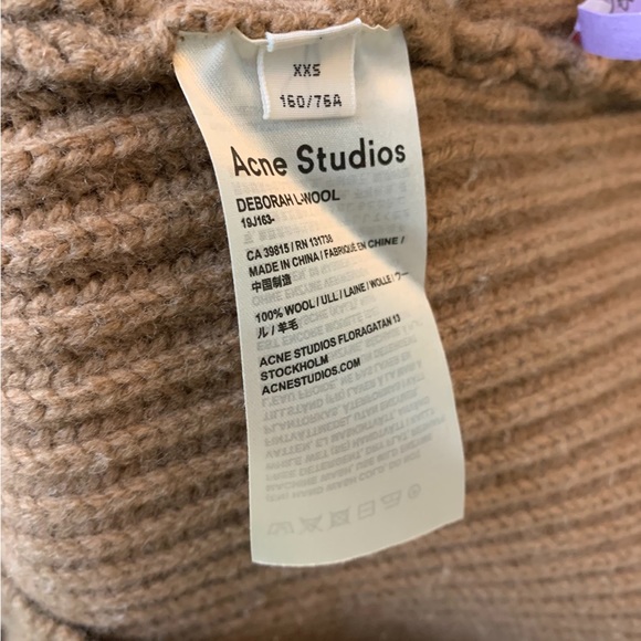 acne studios deborah v-neck wool sweater xxs - Picture 4 of 4
